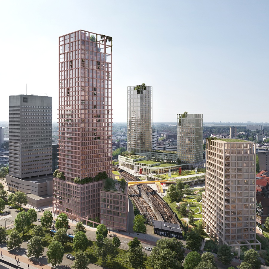 Vier nieuwe woontorens gepland bij Pompenburg